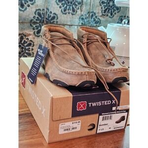 Twisted X Womens Original Chukka Driving Moc Bomber Brown Leather Size 7.5